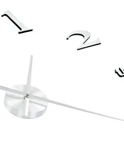 vidaXL 3D Wall Clock Modern Design 100 cm XXL Silver