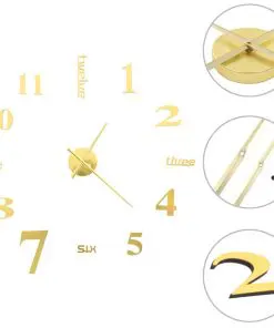 vidaXL 3D Wall Clock Modern Design 100 cm XXL Gold