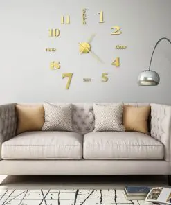 vidaXL 3D Wall Clock Modern Design 100 cm XXL Gold