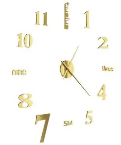 vidaXL 3D Wall Clock Modern Design 100 cm XXL Gold