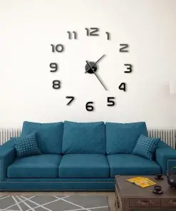 vidaXL 3D Wall Clock Modern Design 100 cm XXL Black