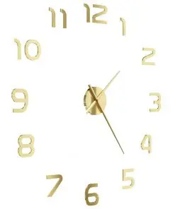 vidaXL 3D Wall Clock Modern Design 100 cm XXL Gold