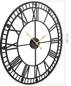 vidaXL Vintage Wall Clock with Quartz Movement Metal 60 cm XXL