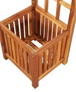 vidaXL Garden Arch with Planter Solid Acacia Wood 180x40x218 cm