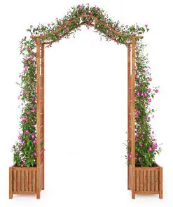 vidaXL Garden Arch with Planter Solid Acacia Wood 180x40x218 cm
