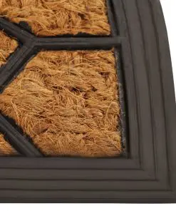 vidaXL Doormat Coir and Rubber Half-round 45×75 cm