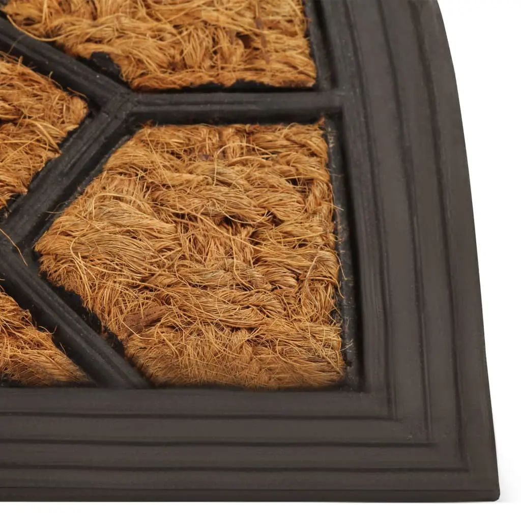 vidaXL Doormat Coir and Rubber Half-round 45×75 cm