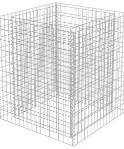 vidaXL Gabion Raised Bed Galvanised Steel 90x90x100 cm