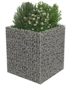 vidaXL Gabion Raised Bed Galvanised Steel 90x90x100 cm