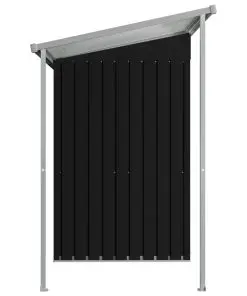 vidaXL Garden Shed with Extended Roof Anthracite 346x121x181 cm Steel