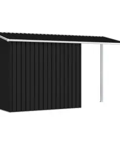 vidaXL Garden Shed with Extended Roof Anthracite 346x121x181 cm Steel