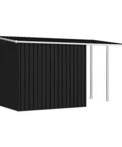 vidaXL Garden Shed with Extended Roof Anthracite 346x193x181 cm Steel