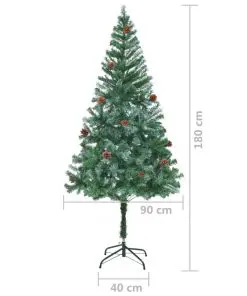 vidaXL Artificial Christmas Tree with Pinecones 180 cm