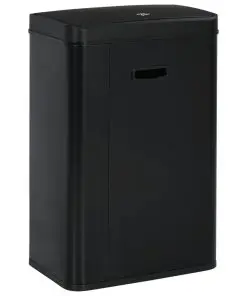 vidaXL Automatic Sensor Dustbin Black Steel 60 L