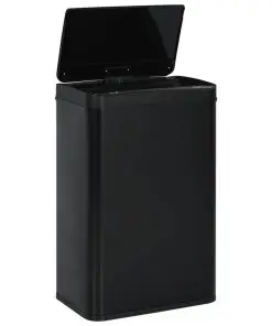 vidaXL Automatic Sensor Dustbin Black Steel 60 L