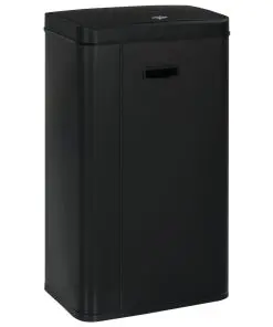 vidaXL Automatic Sensor Dustbin Black Steel 70 L