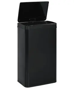 vidaXL Automatic Sensor Dustbin Black Steel 70 L