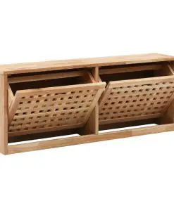 vidaXL Shoe Storage Bench 94x20x38 cm Solid Walnut Wood