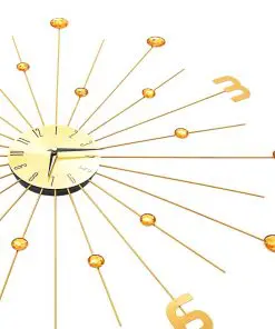 vidaXL Wall Clock Metal 70 cm Golden
