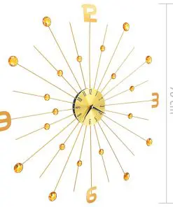 vidaXL Wall Clock Metal 70 cm Golden