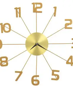 vidaXL Wall Clock Metal 50 cm Golden