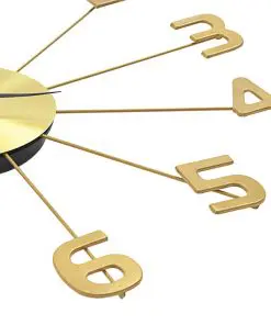 vidaXL Wall Clock Metal 50 cm Golden