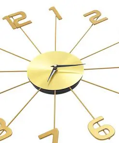 vidaXL Wall Clock Metal 50 cm Golden