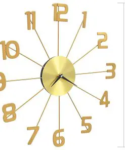 vidaXL Wall Clock Metal 50 cm Golden