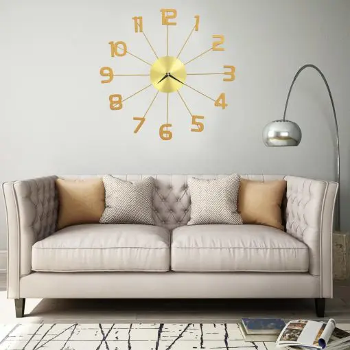 vidaXL Wall Clock Metal 50 cm Golden