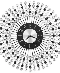 vidaXL Wall Clock Metal 43 cm Black