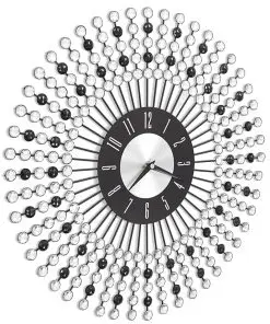 vidaXL Wall Clock Metal 43 cm Black