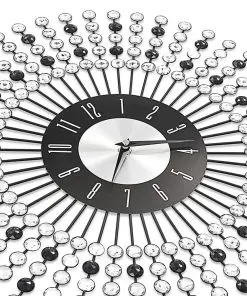 vidaXL Wall Clock Metal 43 cm Black