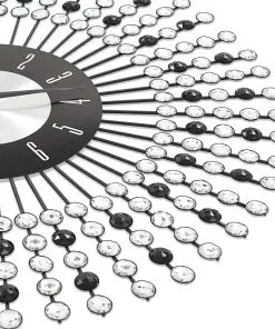 vidaXL Wall Clock Metal 43 cm Black