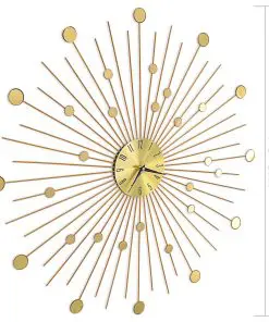 vidaXL Wall Clock Metal 70 cm Golden