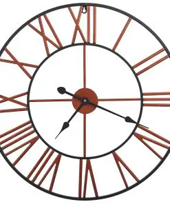 vidaXL Wall Clock Metal 58 cm Red