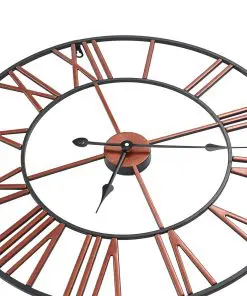 vidaXL Wall Clock Metal 58 cm Red