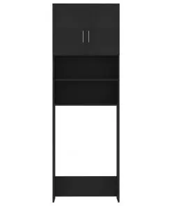 vidaXL Washing Machine Cabinet Black 64×25.5×190 cm Chipboard