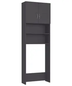 vidaXL Washing Machine Cabinet Grey 64×25.5×190 cm Chipboard