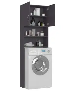 vidaXL Washing Machine Cabinet Grey 64×25.5×190 cm Chipboard