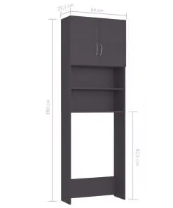 vidaXL Washing Machine Cabinet Grey 64×25.5×190 cm Chipboard