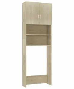 vidaXL Washing Machine Cabinet Sonoma Oak 64×25.5×190 cm Chipboard