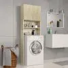 vidaXL Washing Machine Cabinet Sonoma Oak 64×25.5×190 cm Chipboard