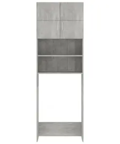 vidaXL Washing Machine Cabinet Concrete Grey 64×25.5×190 cm Chipboard