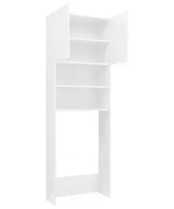 vidaXL Washing Machine Cabinet High Gloss White 64×25.5×190 cm Chipboard