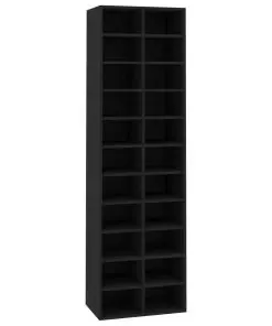 vidaXL Shoe Cabinet Black 54x34x183 cm Chipboard
