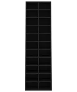 vidaXL Shoe Cabinet Black 54x34x183 cm Chipboard