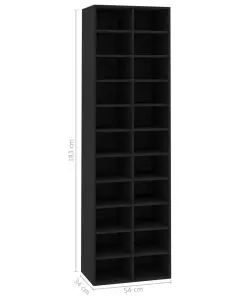 vidaXL Shoe Cabinet Black 54x34x183 cm Chipboard