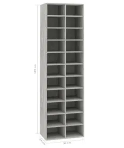 vidaXL Shoe Cabinet Concrete Grey 54x34x183 cm Chipboard
