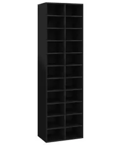 vidaXL Shoe Cabinet High Gloss Black 54x34x183 cm Chipboard