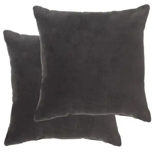 vidaXL Cushions Cotton Velvet 2 pcs 45×45 cm Anthracite